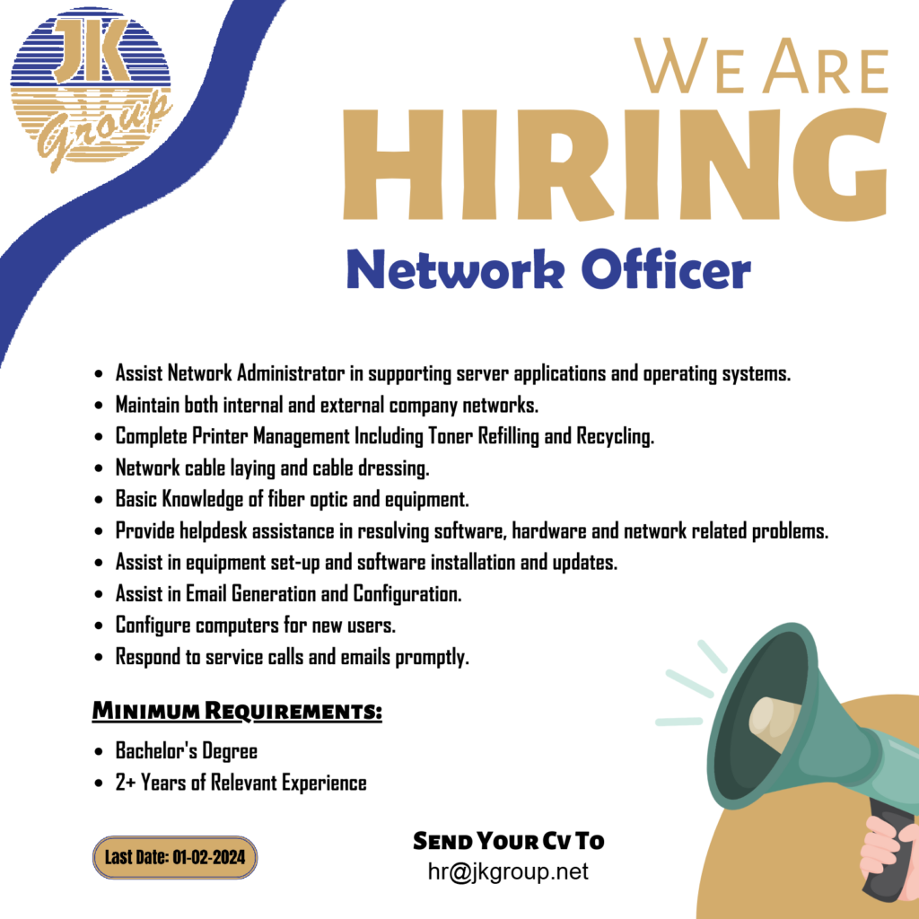 Network Officer Job ad